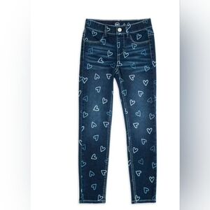 NWT Wonder Nation Dark Blue Heart Pattern Jeans L 10/12